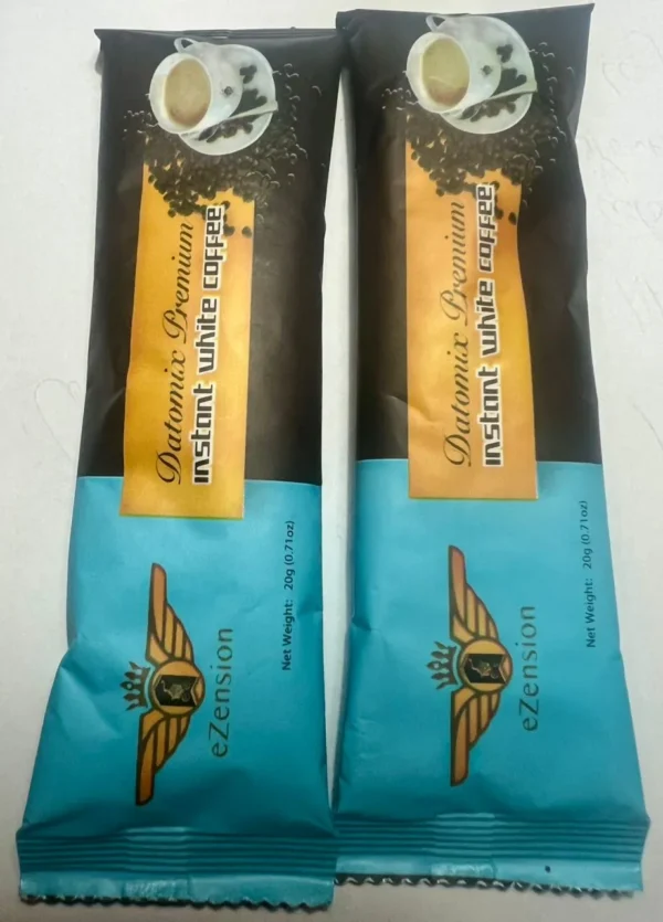 Datomix premium instant white coffee double sachet pack for stamina and energy